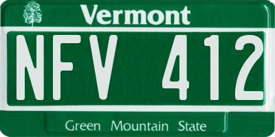 VT license plate NFV412