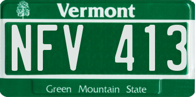 VT license plate NFV413