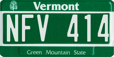 VT license plate NFV414