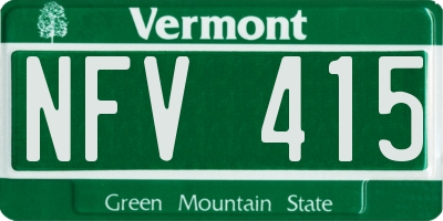 VT license plate NFV415