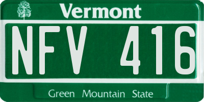 VT license plate NFV416