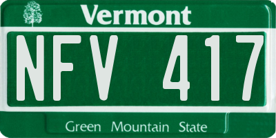 VT license plate NFV417
