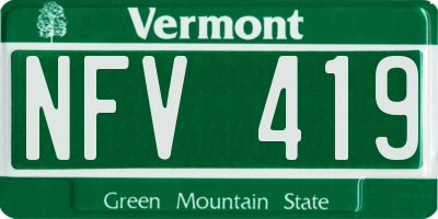 VT license plate NFV419