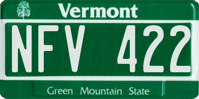 VT license plate NFV422