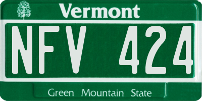 VT license plate NFV424