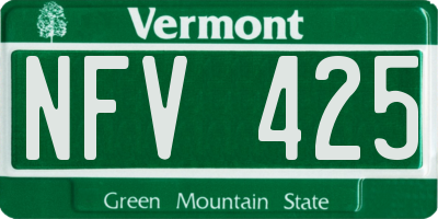 VT license plate NFV425