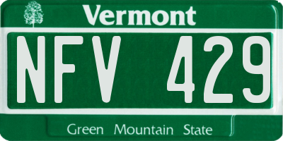 VT license plate NFV429