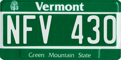 VT license plate NFV430