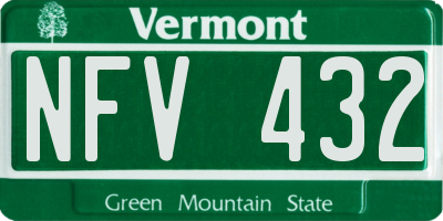 VT license plate NFV432