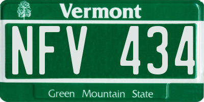 VT license plate NFV434