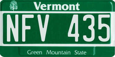 VT license plate NFV435