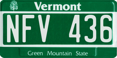 VT license plate NFV436