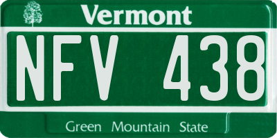 VT license plate NFV438