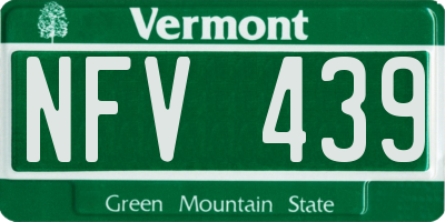 VT license plate NFV439