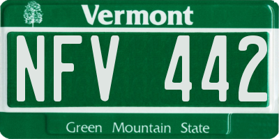 VT license plate NFV442