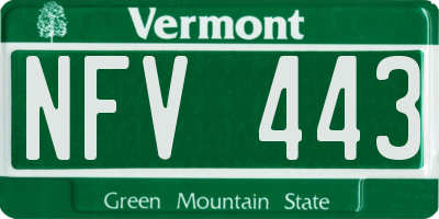 VT license plate NFV443