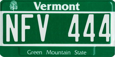 VT license plate NFV444