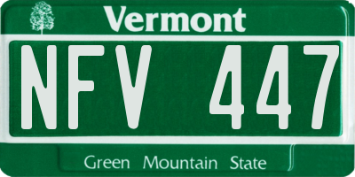 VT license plate NFV447
