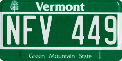 VT license plate NFV449