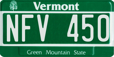 VT license plate NFV450