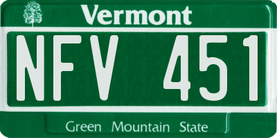 VT license plate NFV451