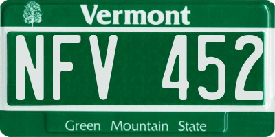VT license plate NFV452