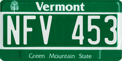 VT license plate NFV453