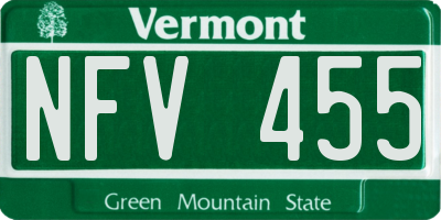 VT license plate NFV455