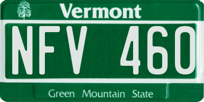 VT license plate NFV460