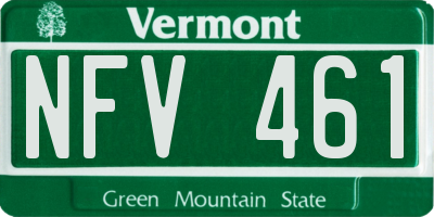 VT license plate NFV461