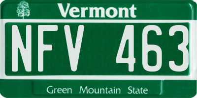 VT license plate NFV463