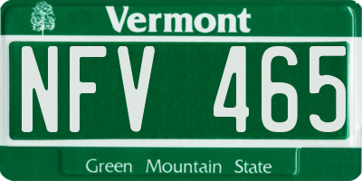 VT license plate NFV465