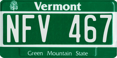 VT license plate NFV467
