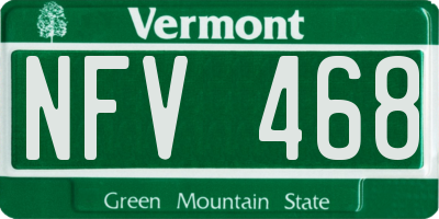 VT license plate NFV468