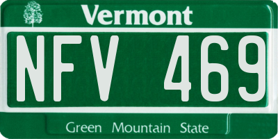 VT license plate NFV469