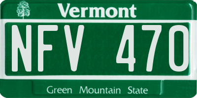 VT license plate NFV470