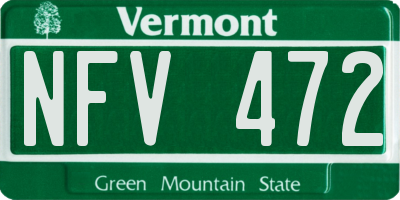 VT license plate NFV472