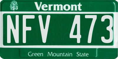 VT license plate NFV473