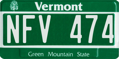 VT license plate NFV474