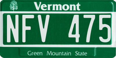 VT license plate NFV475