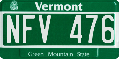 VT license plate NFV476