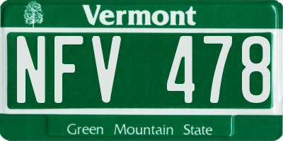 VT license plate NFV478