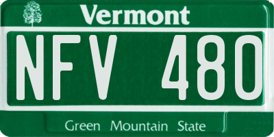VT license plate NFV480