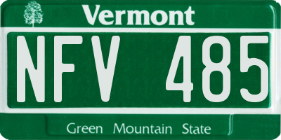 VT license plate NFV485