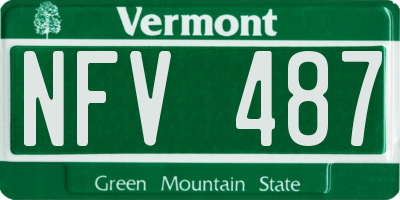 VT license plate NFV487