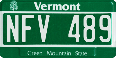 VT license plate NFV489