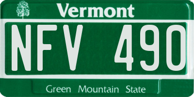 VT license plate NFV490