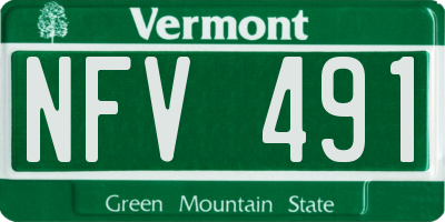VT license plate NFV491