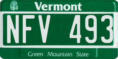 VT license plate NFV493