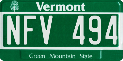 VT license plate NFV494